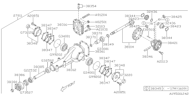 2020 Subaru Impreza Differential - Individual Diagram 2