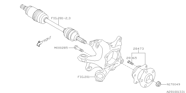 2020 Subaru Impreza Rear Axle Diagram 3