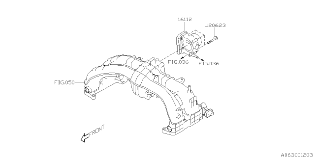 2019 Subaru Impreza Throttle Body Assembly Diagram for 16112AA470