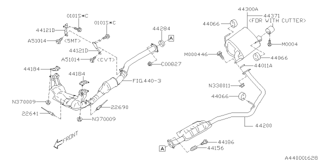 2019 Subaru Impreza MUFFLER Assembly-Right Diagram for 44300FL03A