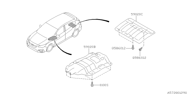 2020 Subaru Impreza Under Cover & Exhaust Cover Diagram 2