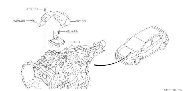 2021 Subaru Impreza Cover Trans Case Diagram for 32198AA170