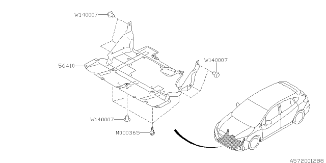 2021 Subaru Impreza Under Cover Com Front Diagram for 56410FL00A