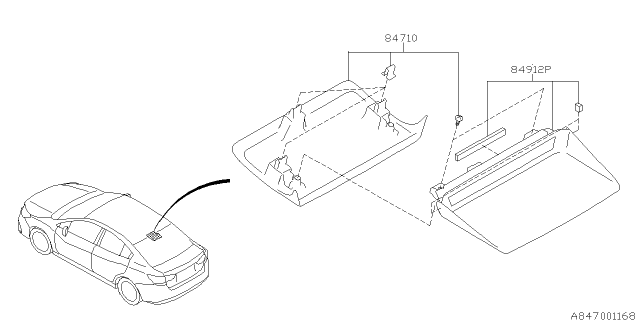 2019 Subaru Impreza Lamp - High Mount Stop Lamp Diagram 1