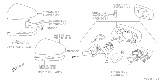 2020 Subaru Impreza Cover Cap Out MIRLH Diagram for 91054FL12AT3