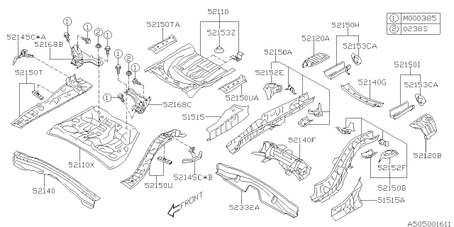 2020 Subaru Impreza Body Panel Diagram 5