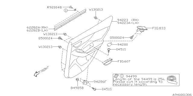 2021 Subaru Impreza Trim Sub Ay Dr R LH Diagram for 94226FL81AVK