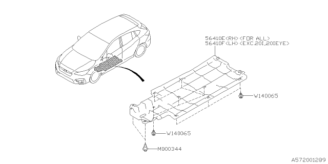 2020 Subaru Impreza Under Cover Rear Right Diagram for 56411FL00A