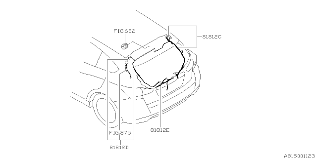 2017 Subaru Impreza Cord Rear Gate Diagram for 81817FL03A