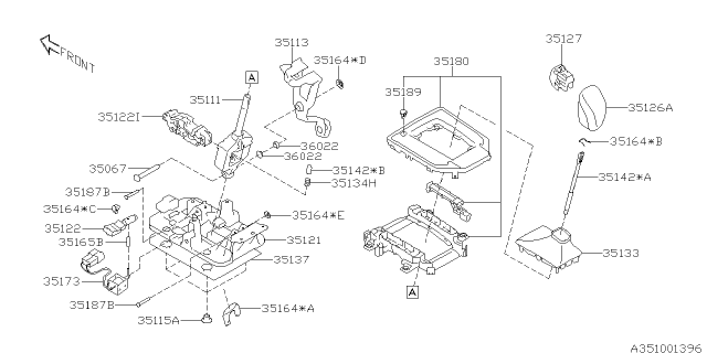 2019 Subaru Impreza Boot Assembly Diagram for 35133FL00A