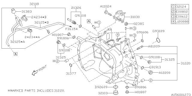 2021 Subaru Impreza Clip No 5 Diagram for 24234AA440