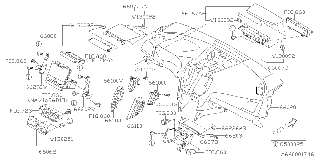 2020 Subaru Impreza Instrument Panel Diagram 1
