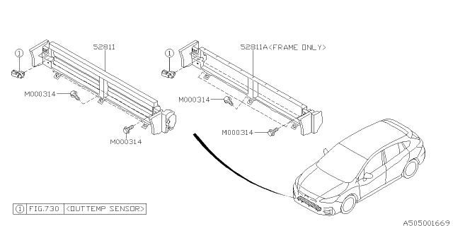 2019 Subaru Impreza Body Panel Diagram 1