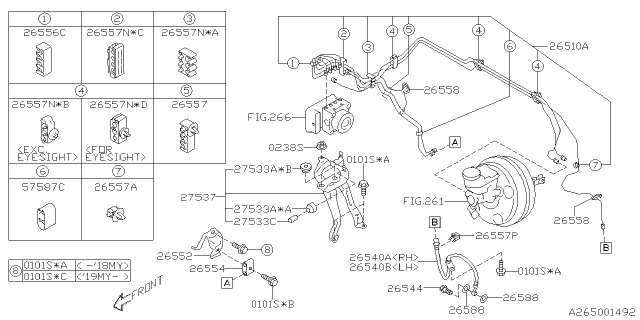 2019 Subaru Impreza Pipe Assembly Front Abs Diagram for 26514FL04A