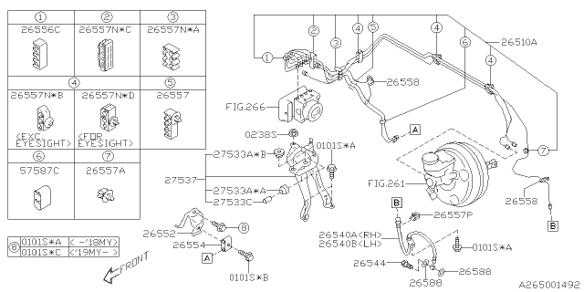 2019 Subaru Impreza Brake Hose Front RH Diagram for 26540FL04A