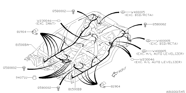 2020 Subaru Impreza Wiring HARN R RH Usa Diagram for 81503FL16C