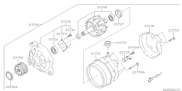 2020 Subaru Impreza Bush Set-ALTERNATOR Diagram for 23797AA150