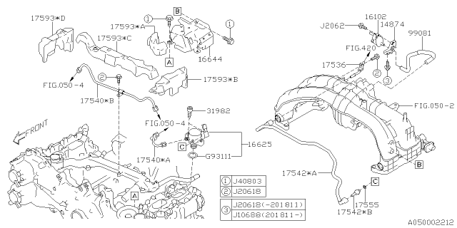 2020 Subaru Impreza PROTR-Fuel Pipe Diagram for 16644AA140