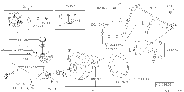 2019 Subaru Impreza Vacuum Hose Complete Diagram for 26140FL050