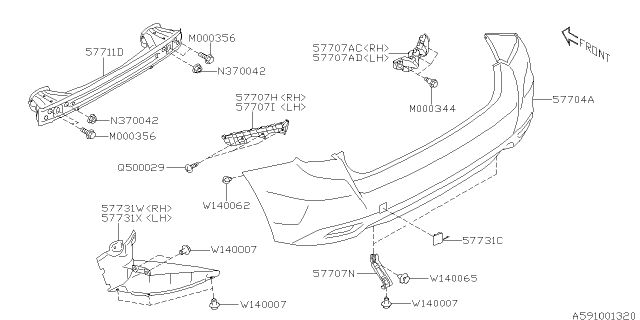 2017 Subaru Impreza Cover-Bumper Side Rear Diagram for 57731FL40A