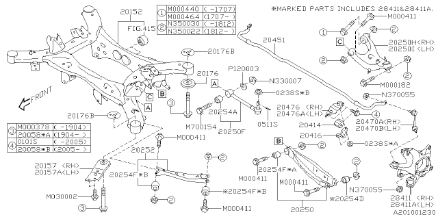 2017 Subaru Impreza Rear Suspension Diagram 1