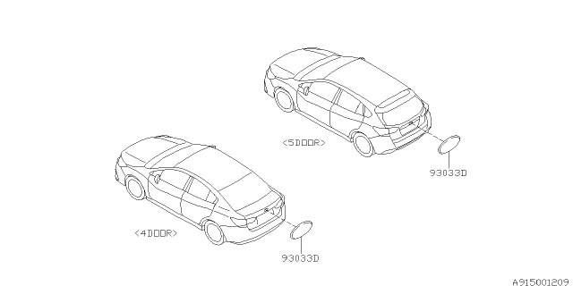 2020 Subaru Impreza Molding Diagram 3