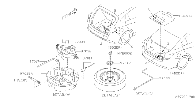 2018 Subaru Impreza Tool Kit & Jack Diagram 2