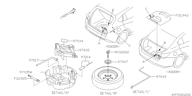 2019 Subaru Impreza Tool Kit & Jack Diagram 2