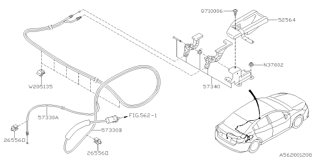 2020 Subaru Impreza Trunk & Fuel Parts Diagram 1