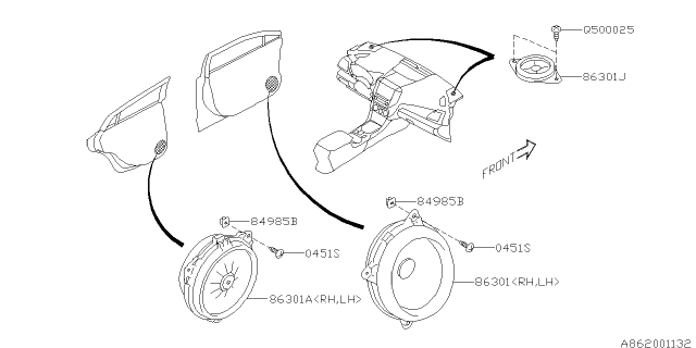 2018 Subaru Impreza Audio Parts - Speaker Diagram 1