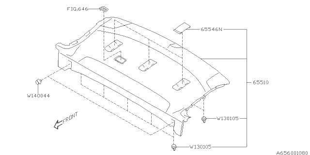 2021 Subaru Impreza Shelf Assembly Rear Diagram for 65510FL00BVH