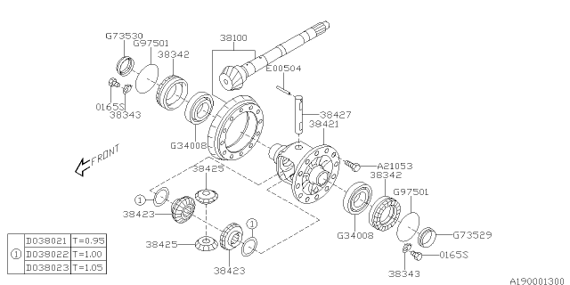 2019 Subaru Impreza Differential - Transmission Diagram 1