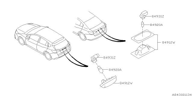 2017 Subaru Impreza Lamp - License Diagram