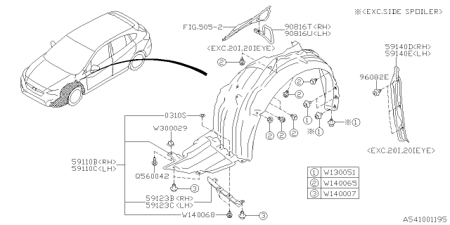 2017 Subaru Impreza Plate Air Flap Left Diagram for 59123FL01A