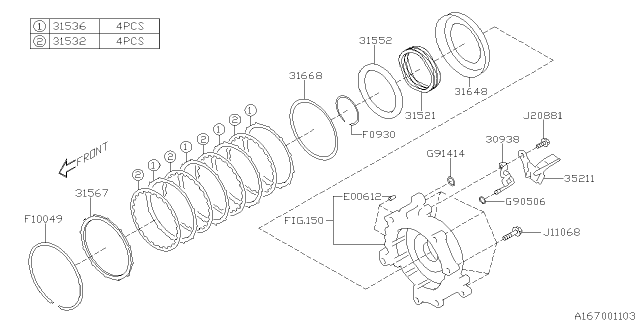 2020 Subaru Impreza Low & Reverse Brake Diagram