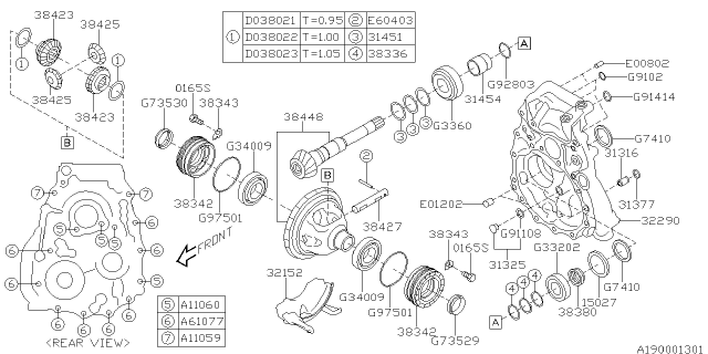 2020 Subaru Impreza Differential Case COMPLET Diagram for 38448AA010
