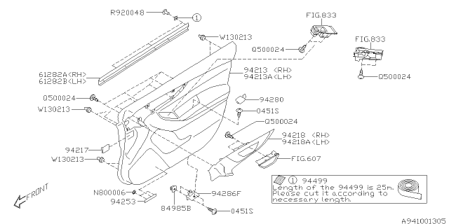 2020 Subaru Impreza Trim Sub Assembly Door Front Left Diagram for 94216FL51ASE