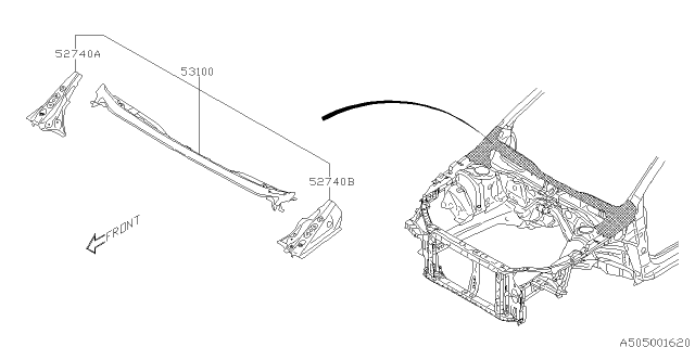 2020 Subaru Impreza Body Panel Diagram 7