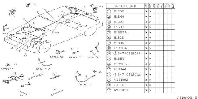 1989 Subaru Justy Wiring Harness - Main Diagram 1