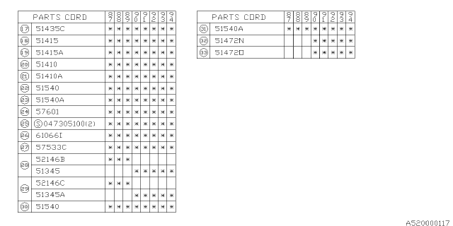 1990 Subaru Justy Reinforcement Side Rail Complete Diagram for 751433480