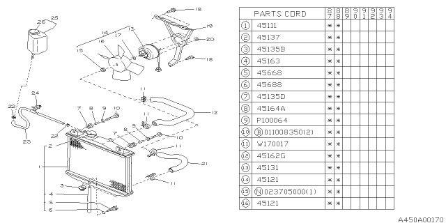 1988 Subaru Justy Blower Fan Assembly Diagram for 745123240