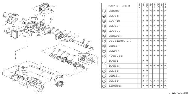 1987 Subaru Justy Manual Transmission Transfer & Extension Diagram 2