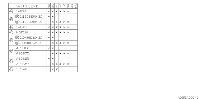 1989 Subaru Justy Air Suction Valve Diagram for 14845KA123