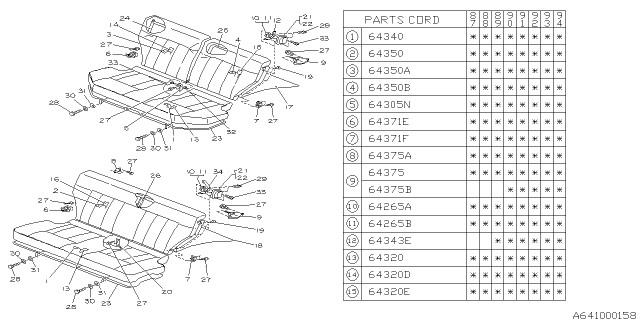 1987 Subaru Justy Rear Seat Diagram 1