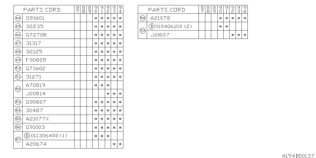 1993 Subaru Justy Automatic Transmission Case Diagram 6