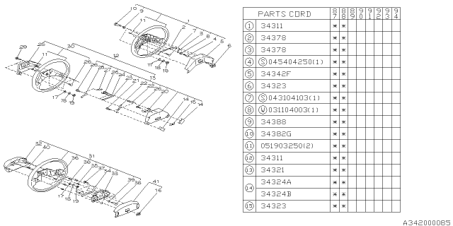 1989 Subaru Justy Steering Wheel Diagram 1