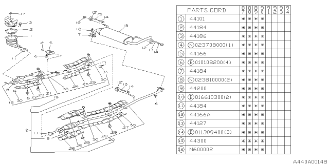 1989 Subaru Justy Exhaust Diagram 1