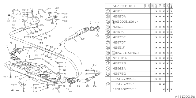 1994 Subaru Justy Fuel Tank Diagram 3