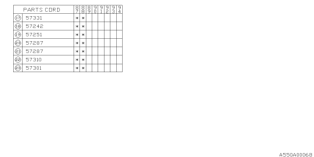 1989 Subaru Justy Holder Diagram for 657214080