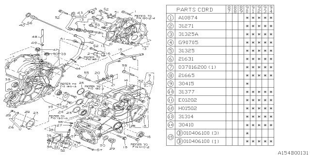 1994 Subaru Justy Automatic Transmission Case Diagram 4